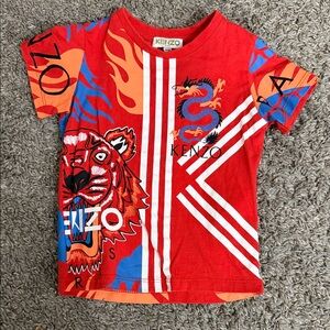 Kenzo Red and Blue Graphic Tee